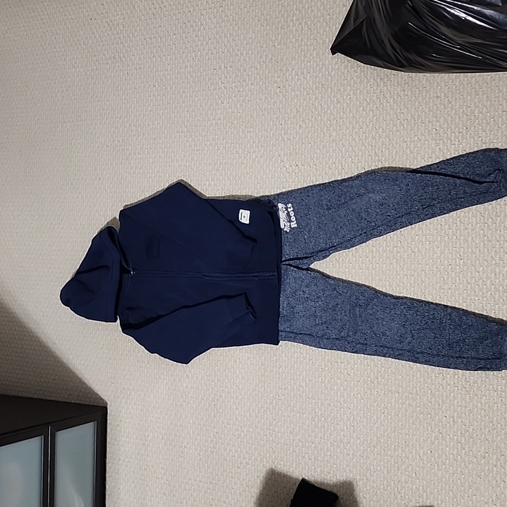 Roots Kids Matching Set - Navy and Heather Blue